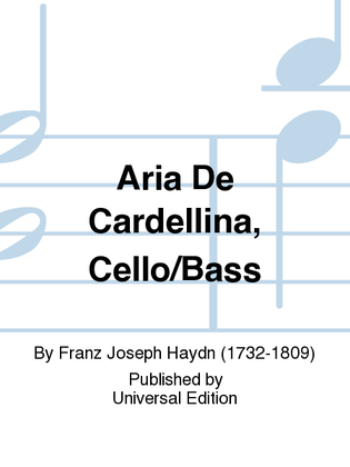 Book cover for Aria De Cardellina, Cello/Bass