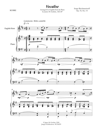 Rachmaninoff: Vocalise for English Horn & Piano
