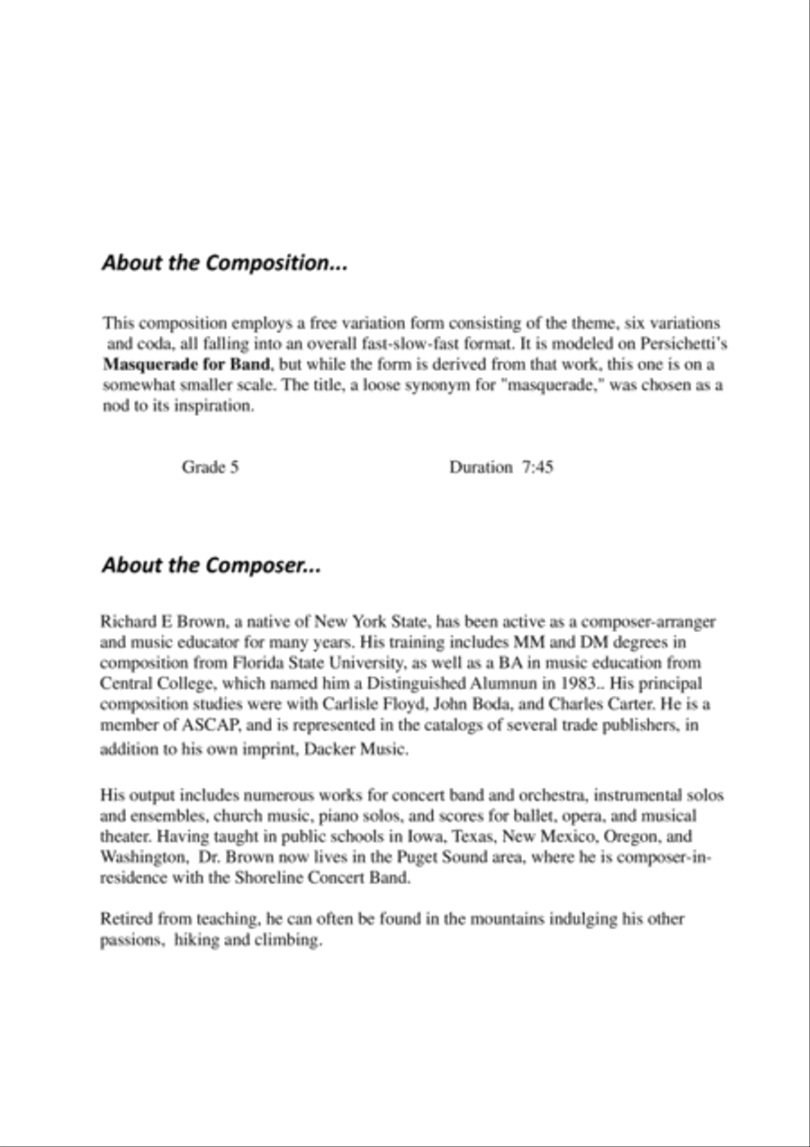 Dissimulation for Band Concert Band scores gallery preview page 3