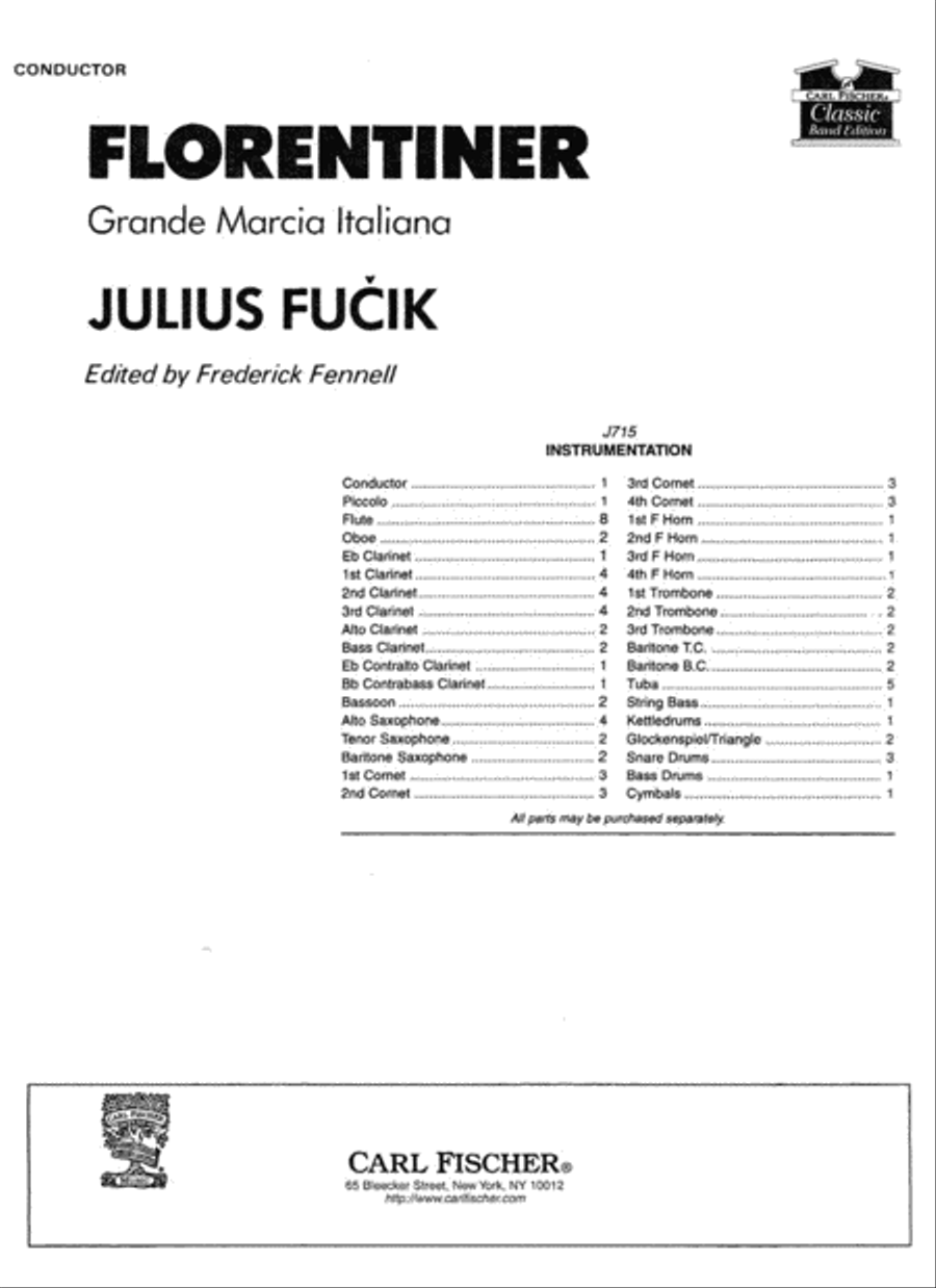 Florentiner March (Grande Marcia Italiana) Concert Band scores gallery preview page 1