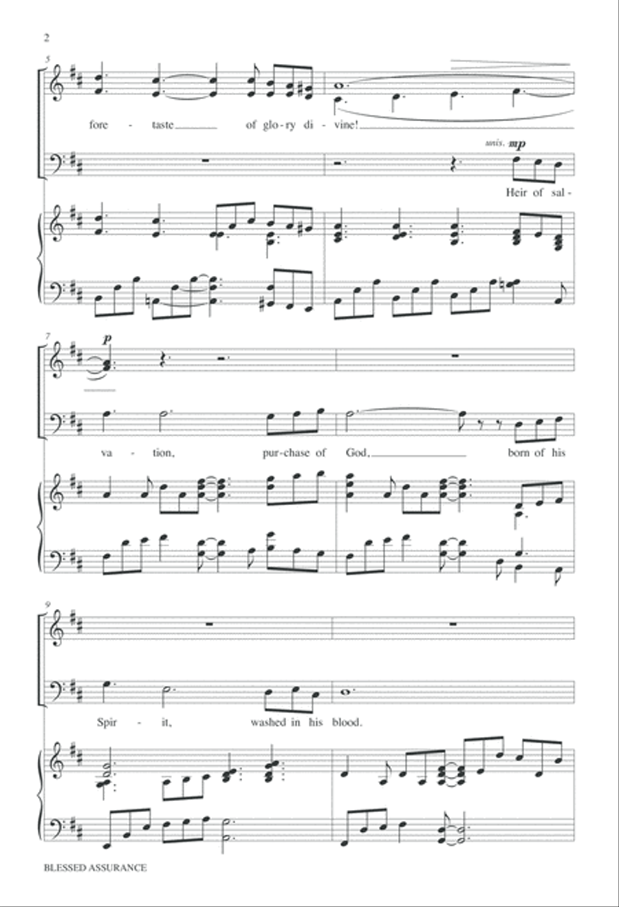 Blessed Assurance 4-Part scores gallery preview page 2