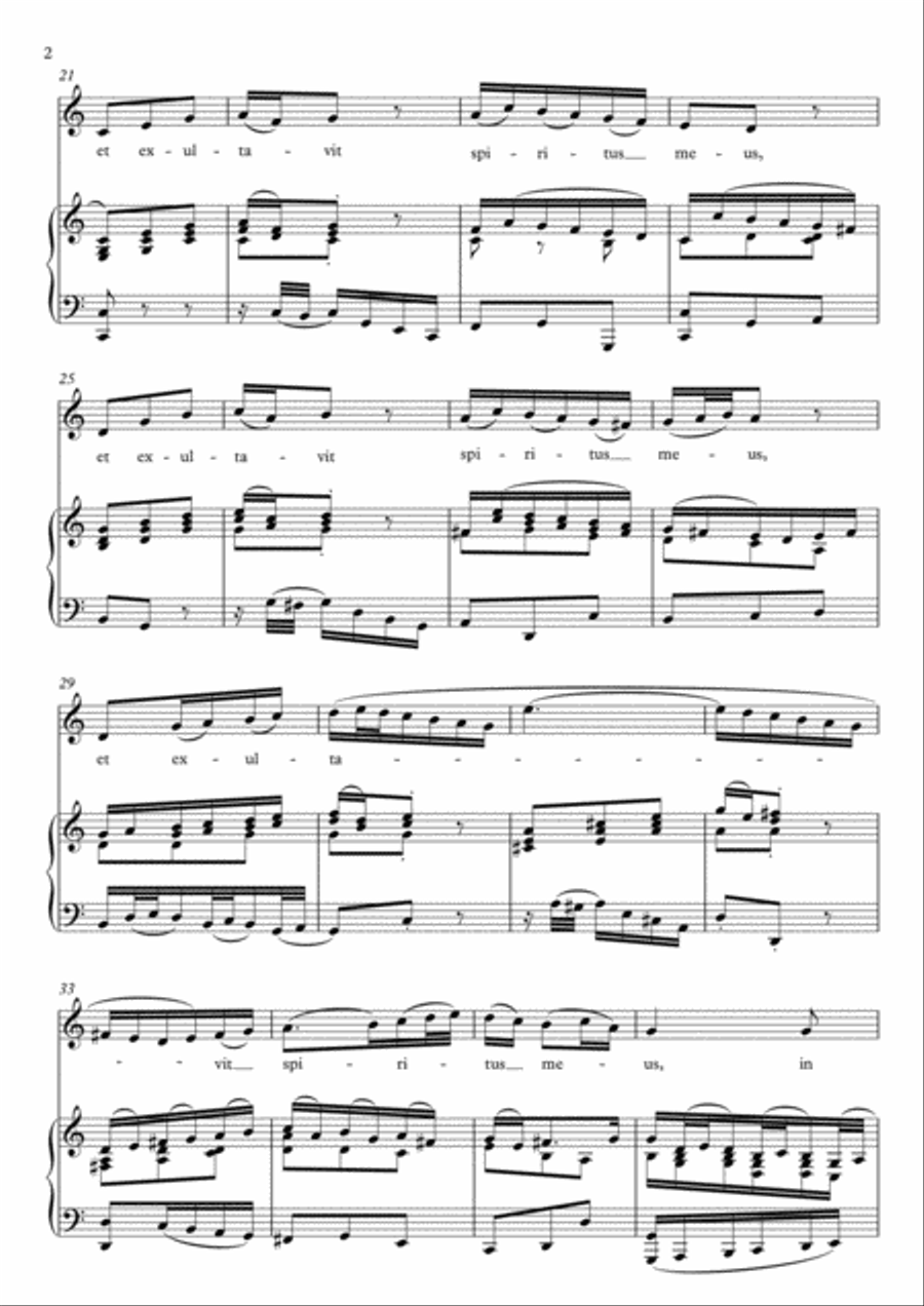 Et exultavit spiritus meus - Magnificat (C Major) Et exultavit spiritus meus - Magnificat (C Major) Voice scores gallery preview page 3