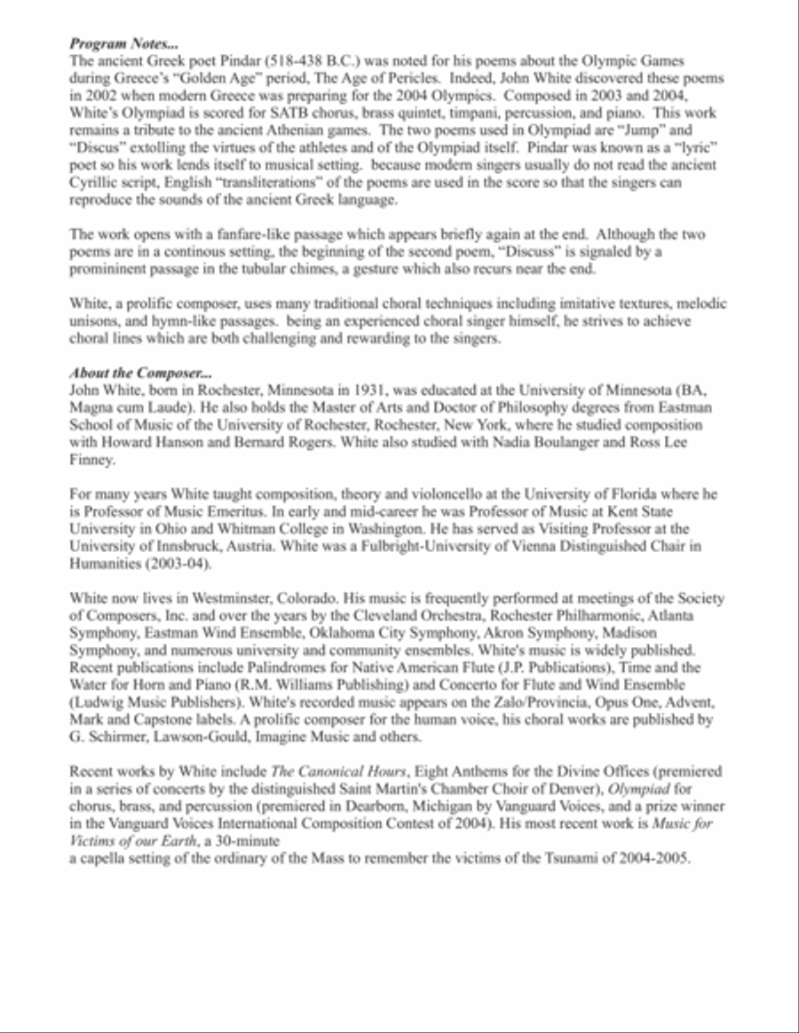 Olympiad (vocal score) 4-Part scores gallery preview page 2
