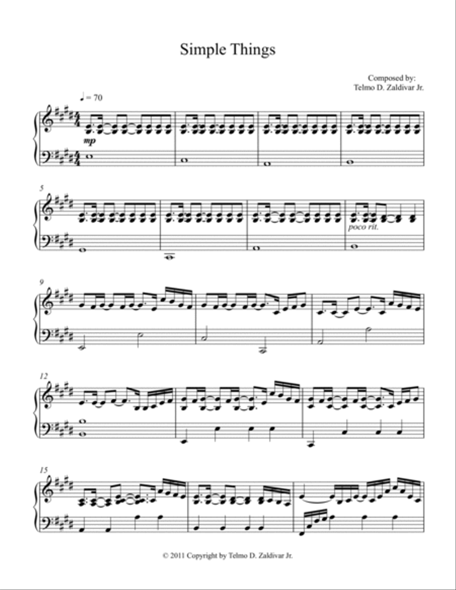 Simple Things Simple Things Piano Solo scores gallery preview page 2