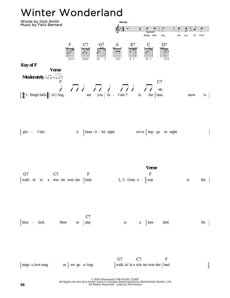 Winter Wonderland Winter Wonderland Guitar scores gallery preview page 1