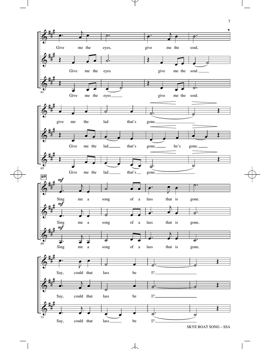 Skye Boat Song SSA scores gallery preview page 5