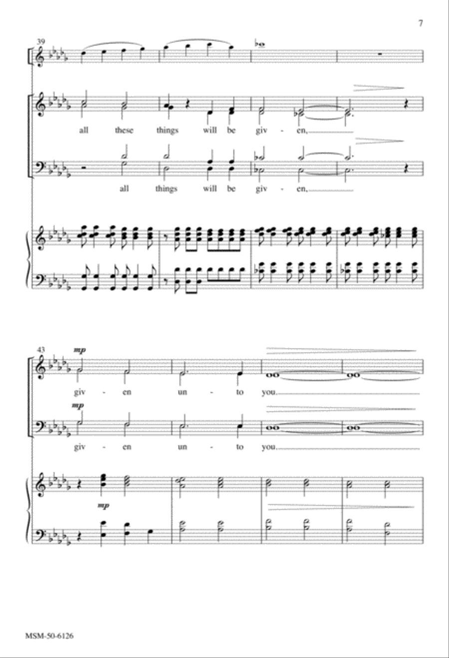 To First Seek the Kingdom 4-Part scores gallery preview page 5