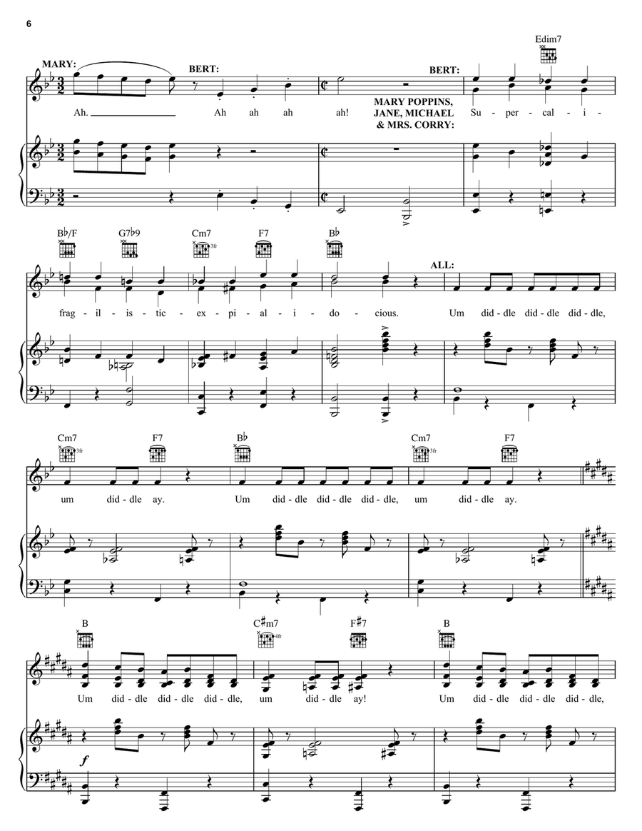 Supercalifragilisticexpialidocious (from Mary Poppins) Guitar scores gallery preview page 6
