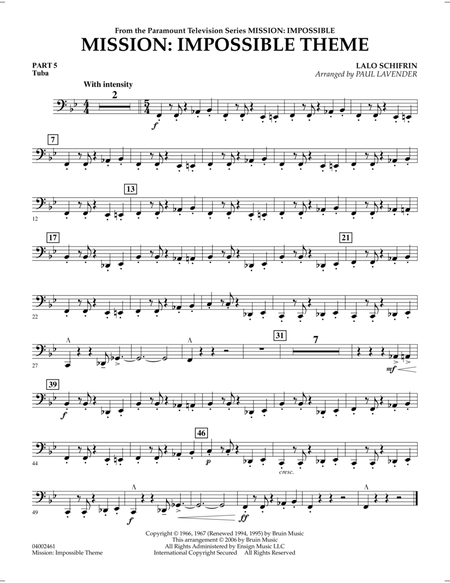 Mission: Impossible Theme (arr. Paul Lavender) - Pt.5 - Tuba