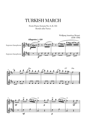 W. A. Mozart - Turkish March (Alla Turca) (with chords) (for Soprano Saxophone Duet)