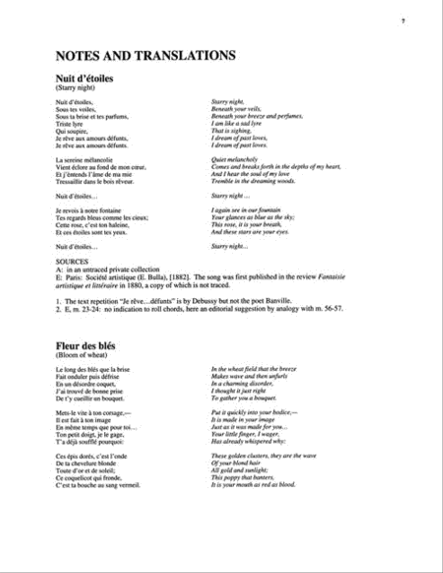 Songs of Claude Debussy High Voice scores gallery preview page 7