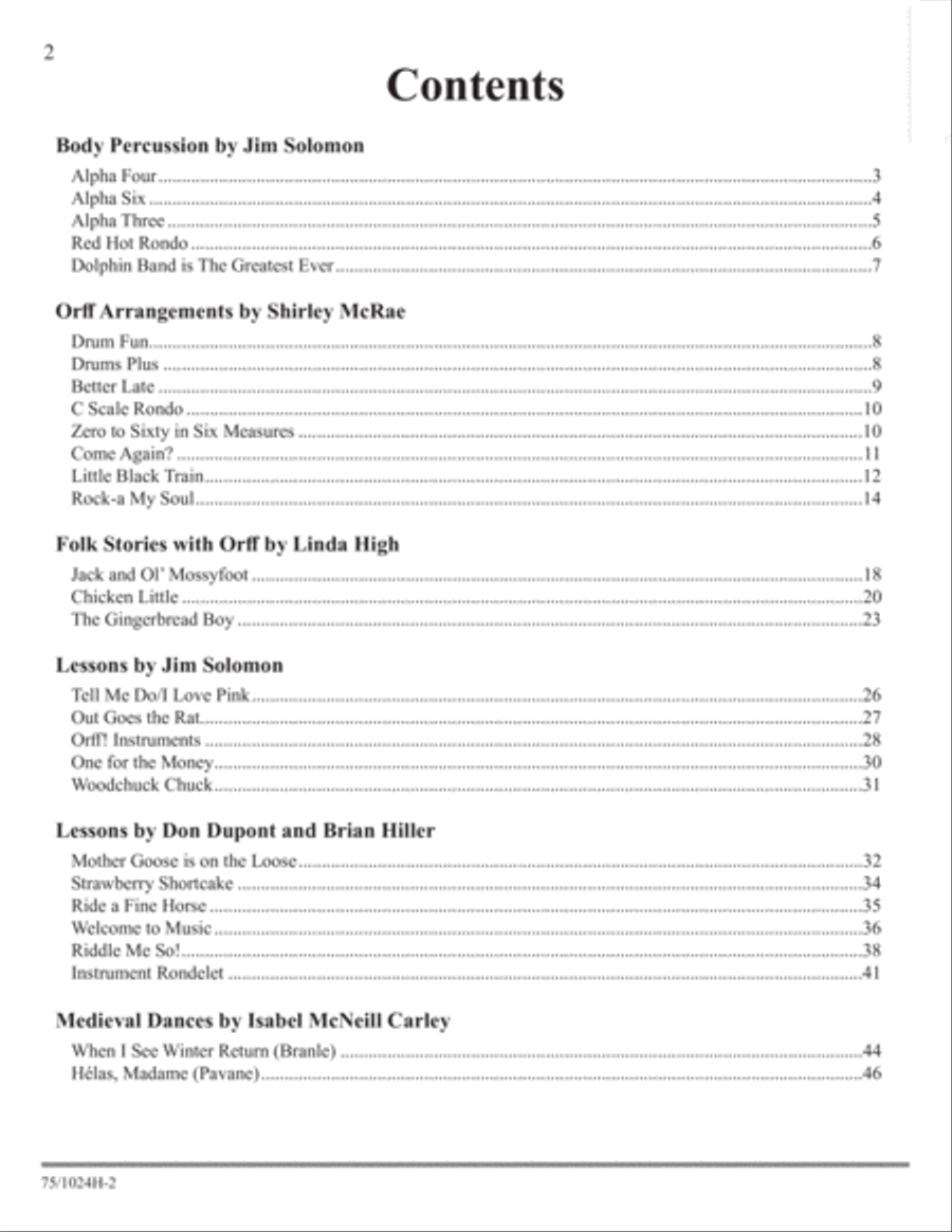 The Orff Anthology The Orff Anthology Classroom Materials scores gallery preview page 2