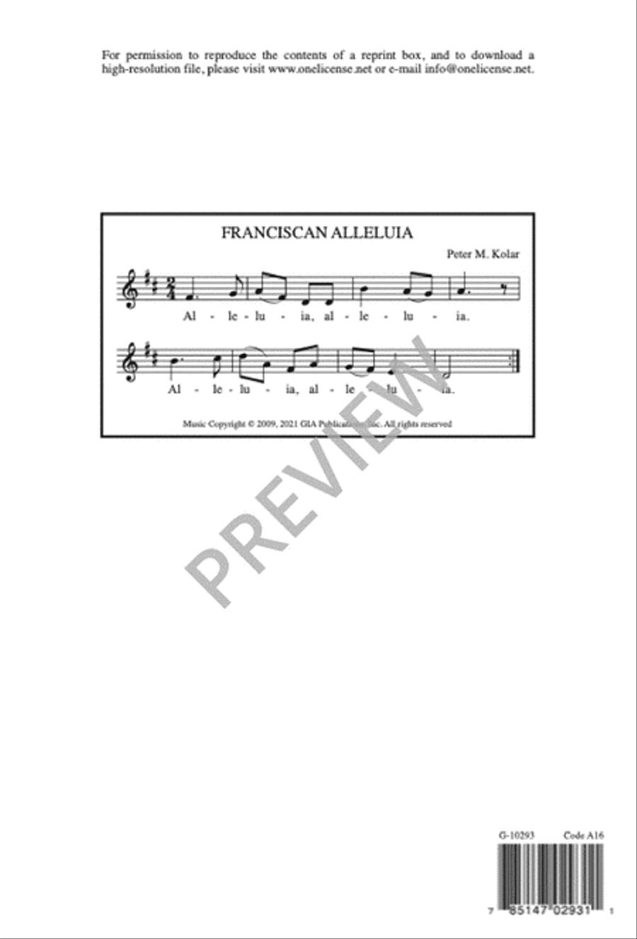 Franciscan Alleluia Franciscan Alleluia 4-Part scores gallery preview page 15