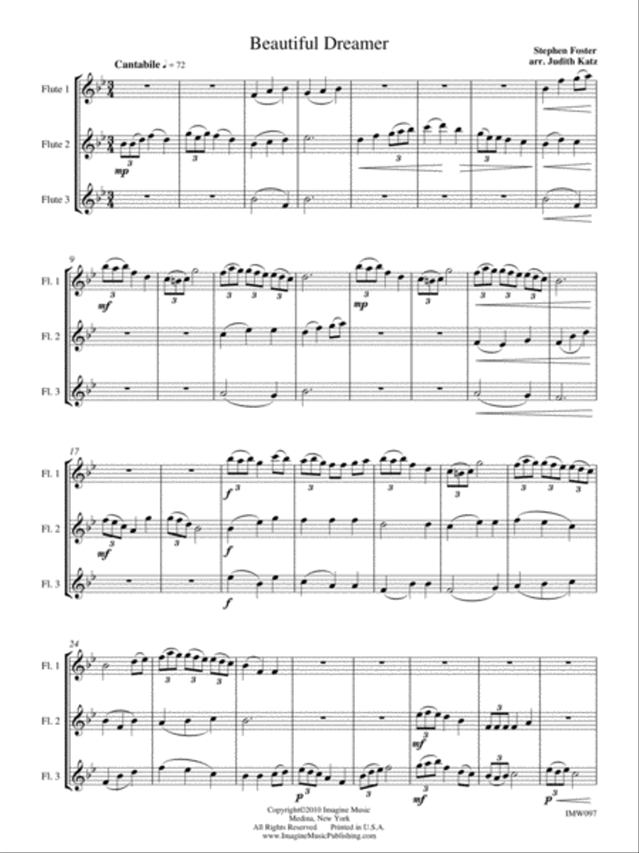 Beautiful Dreamer Beautiful Dreamer Flute Trio scores gallery preview page 3