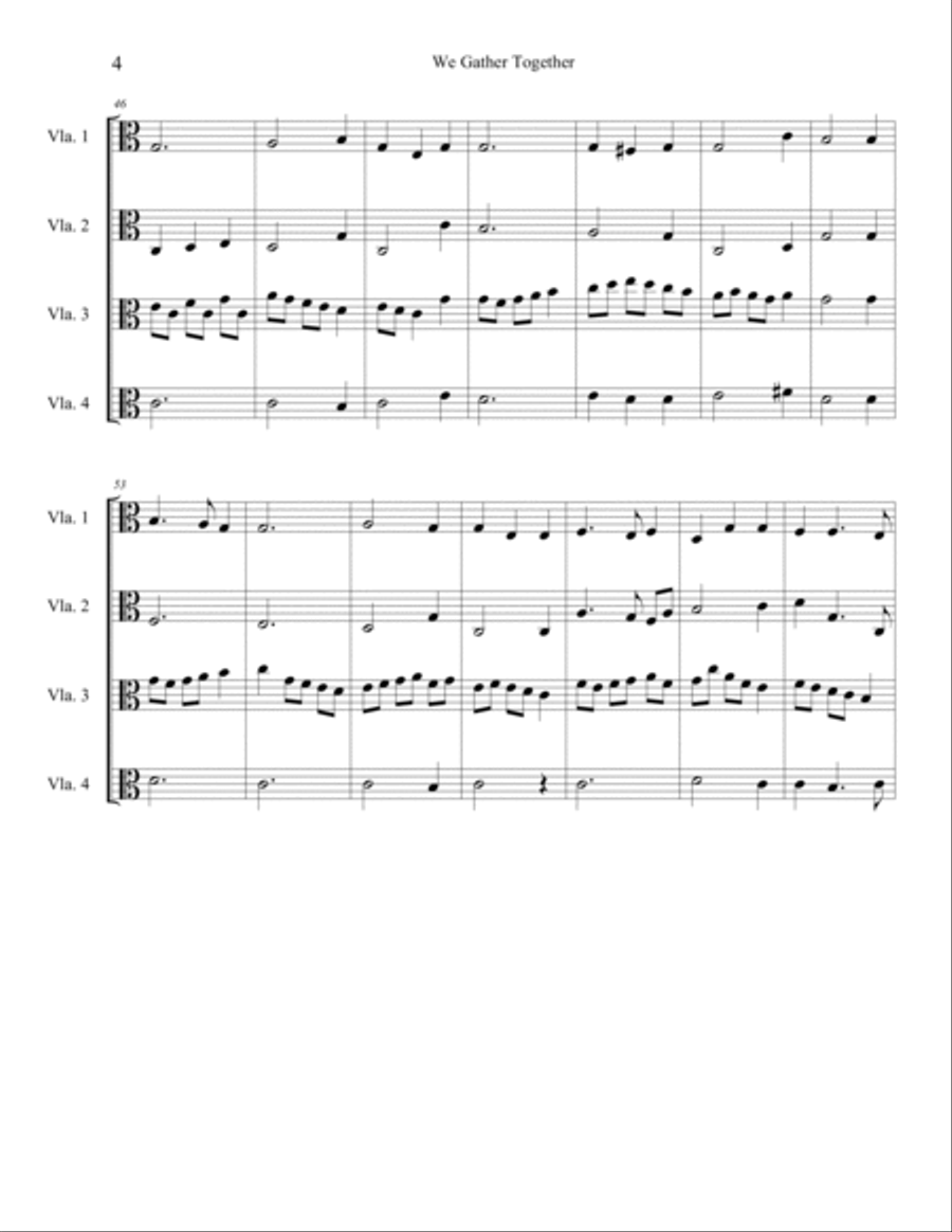 We Gather Together Viola scores gallery preview page 5