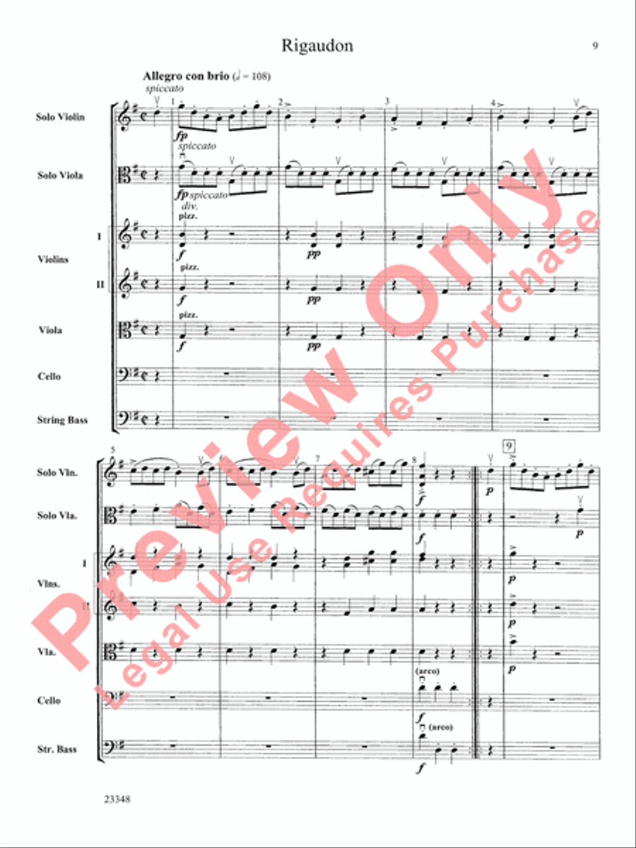 Air and Rigaudon Air and Rigaudon String Orchestra scores gallery preview page 10