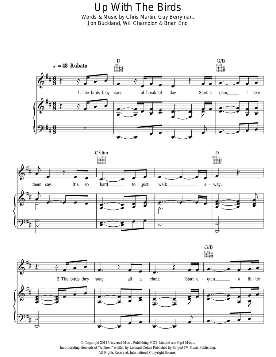 Up With The Birds Up With The Birds Acoustic Guitar scores gallery preview page 1
