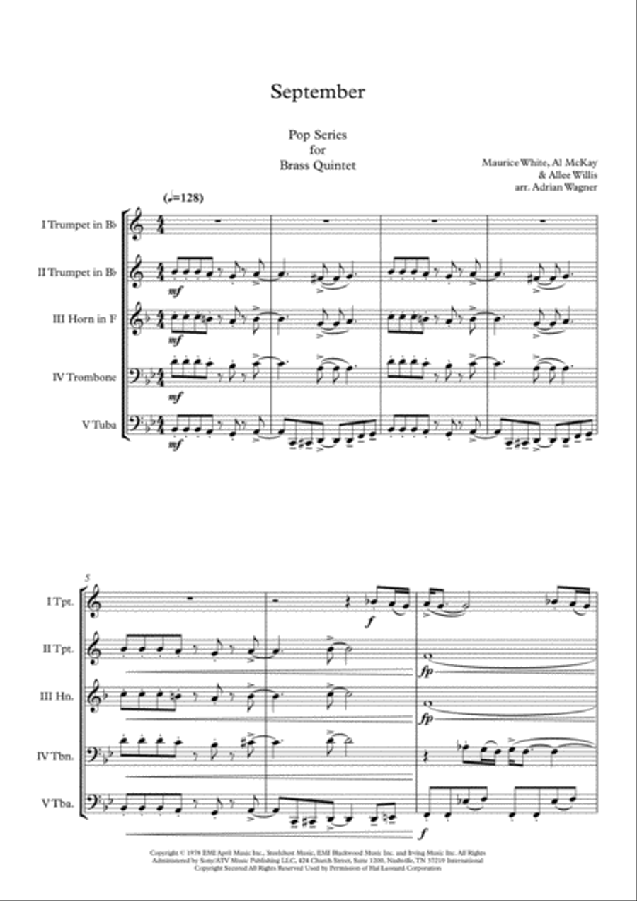 September September Brass Quintet scores gallery preview page 3
