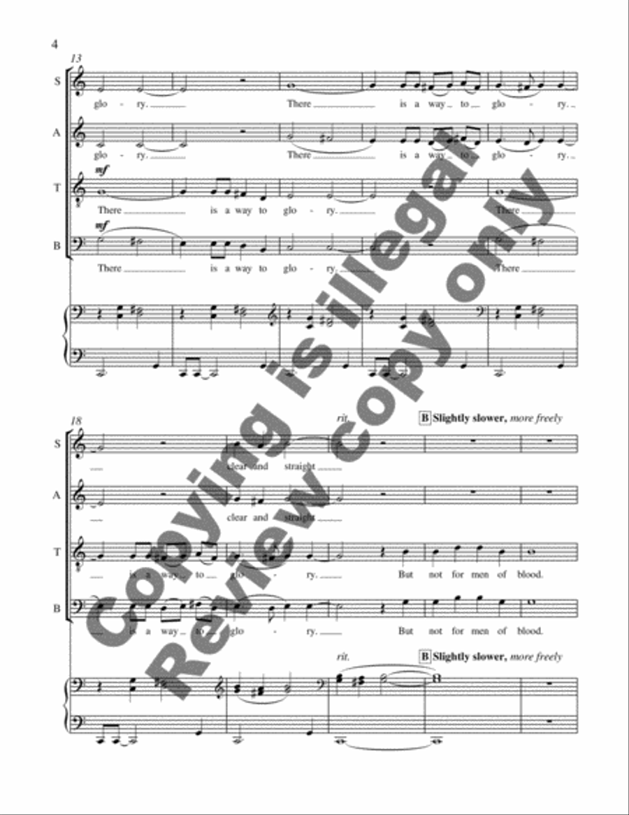 There is a Way to Glory (Choral Score) Divisi scores gallery preview page 4