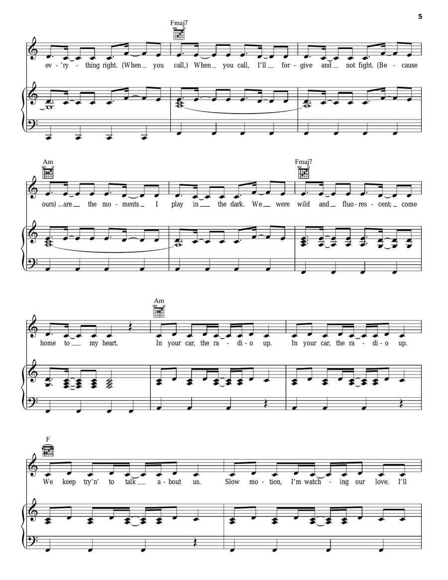 Supercut Piano, Vocal, Guitar scores gallery preview page 5