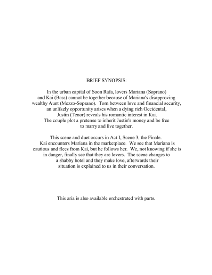 Operatic Scene and Love Duet for Soprano and Bass, Act I Finale from 