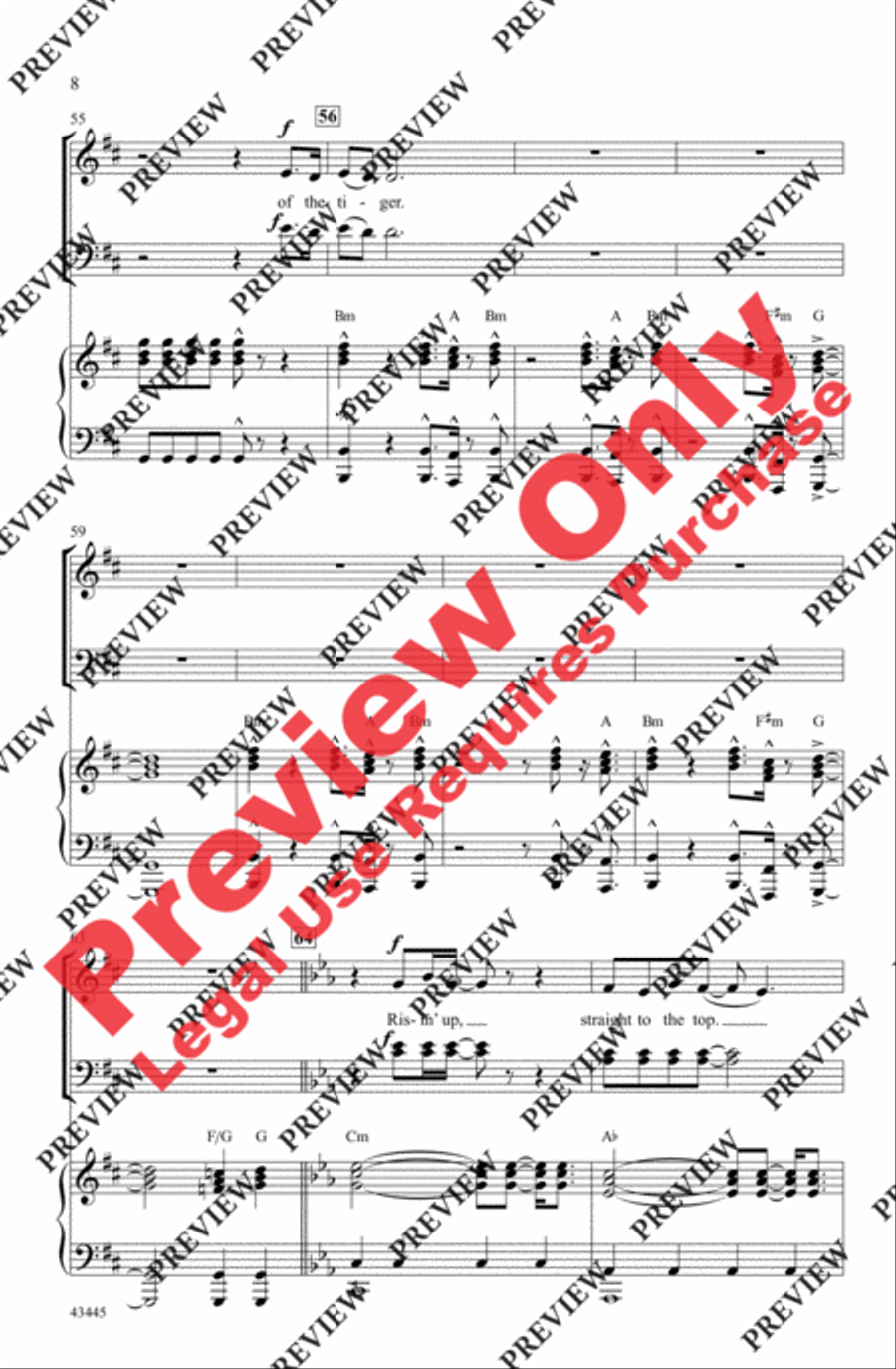 Eye of the Tiger 4-Part scores gallery preview page 8