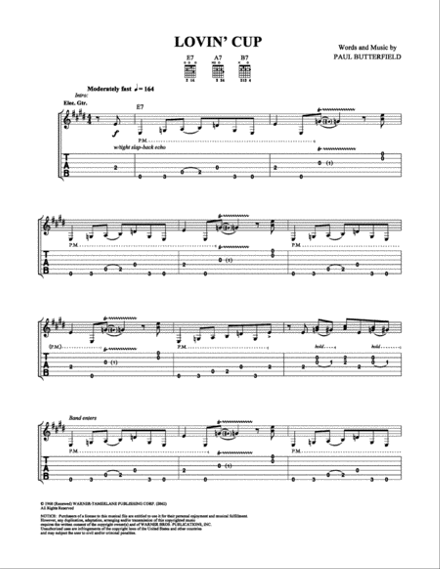 Lovin' Cup Lovin' Cup Electric Guitar scores gallery preview page 1