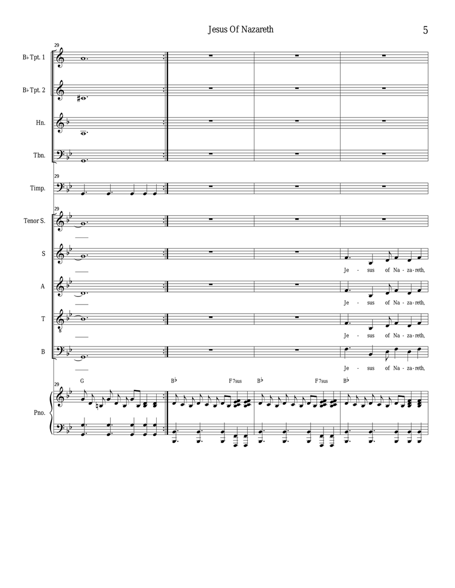 Jesus Of Nazareth 4-Part scores gallery preview page 5