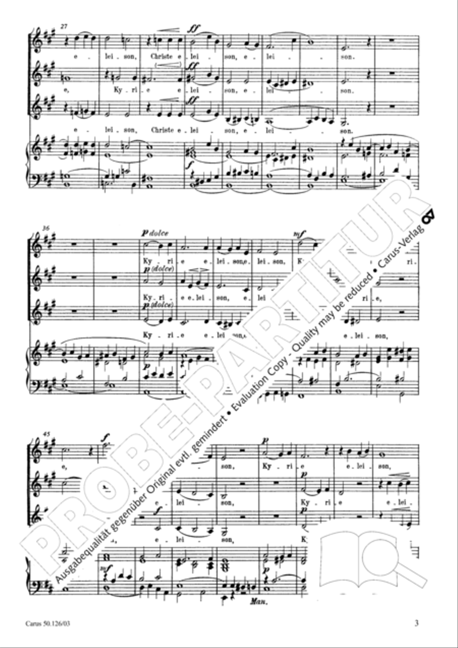 Mass in A major SSA scores gallery preview page 4