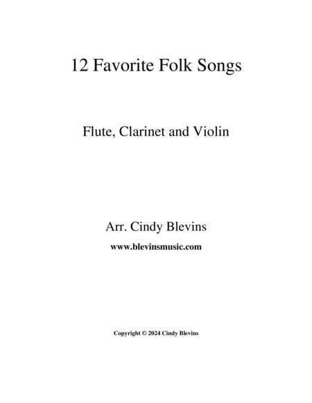 12 Favorite Folk Songs, for Flute, Clarinet and Violin image number null