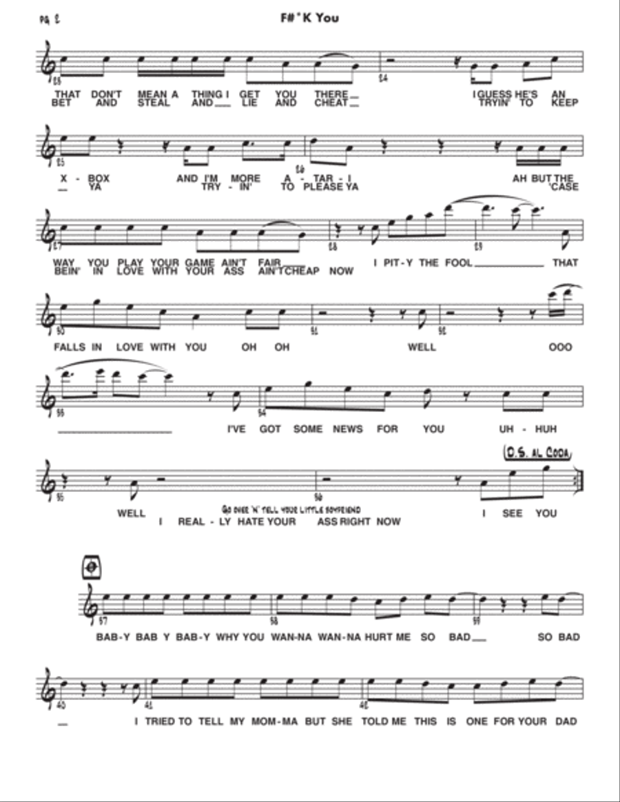 Fuck You Bass Guitar scores gallery preview page 3