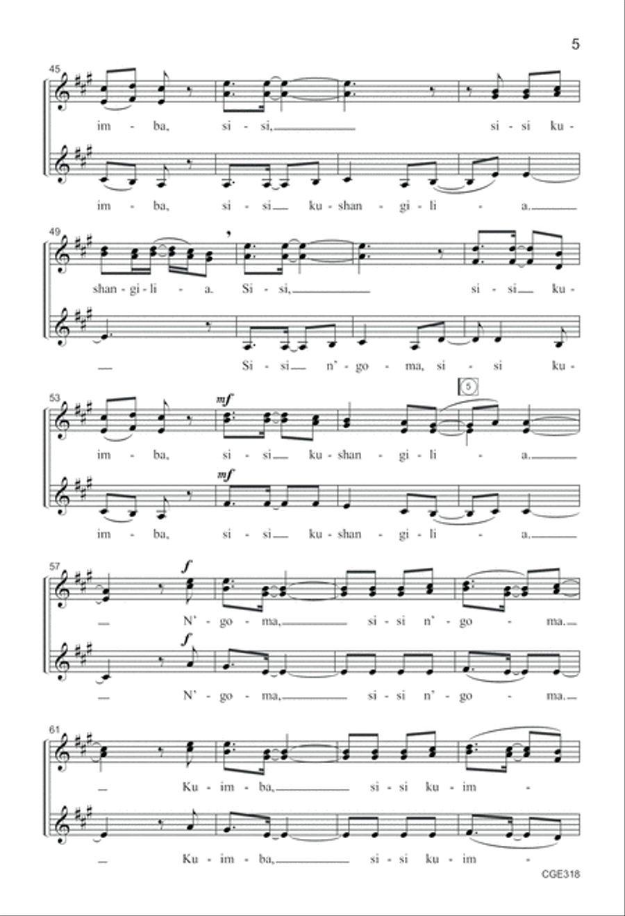 Sisi Kushangilia (We Will Be Glad) - SSA SSA scores gallery preview page 5