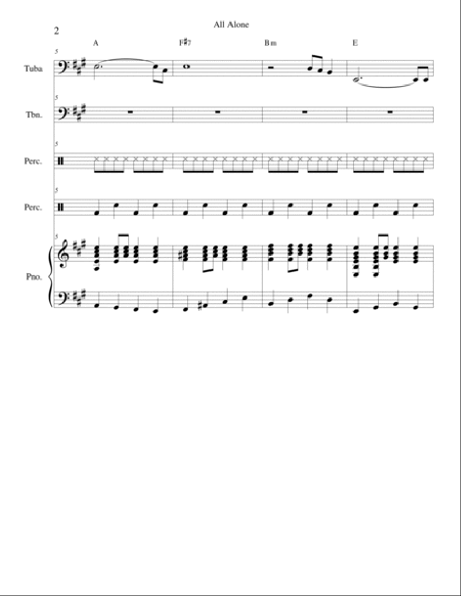 All Alone Trombone scores gallery preview page 2