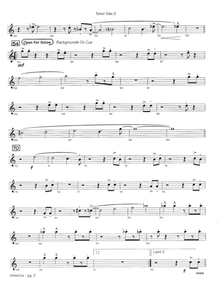 America, the Beautiful - 2nd Bb Tenor Saxophone