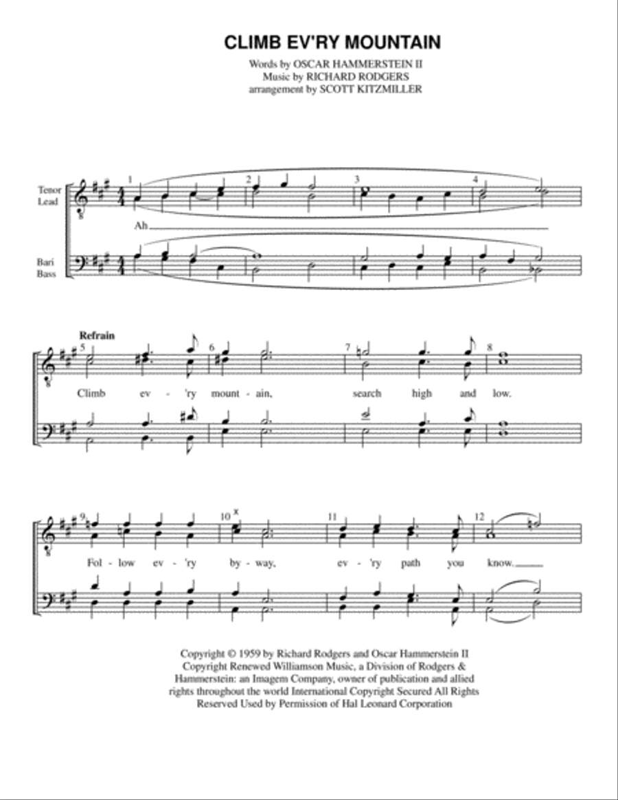 Climb Ev'ry Mountain Climb Ev'ry Mountain TTBB scores gallery preview page 1