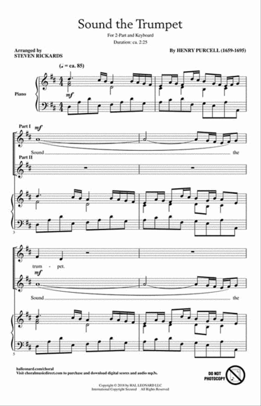 Sound the Trumpet Sound the Trumpet 2-Part scores gallery preview page 2