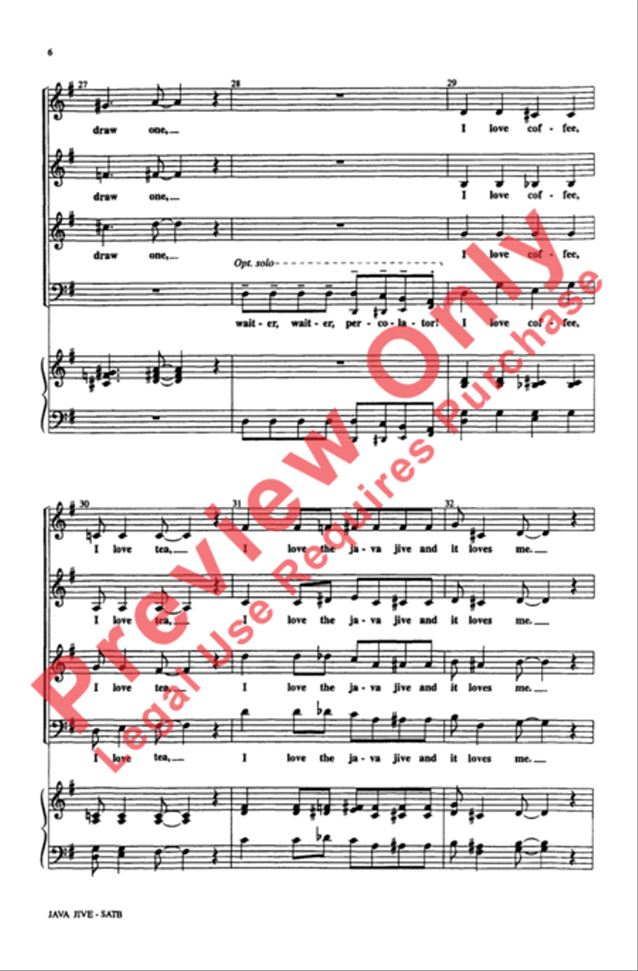 Java Jive 4-Part scores gallery preview page 6