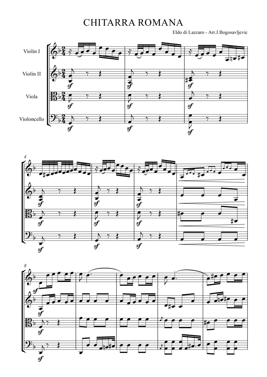Chitara romana Chitara romana String Quartet scores gallery preview page 1