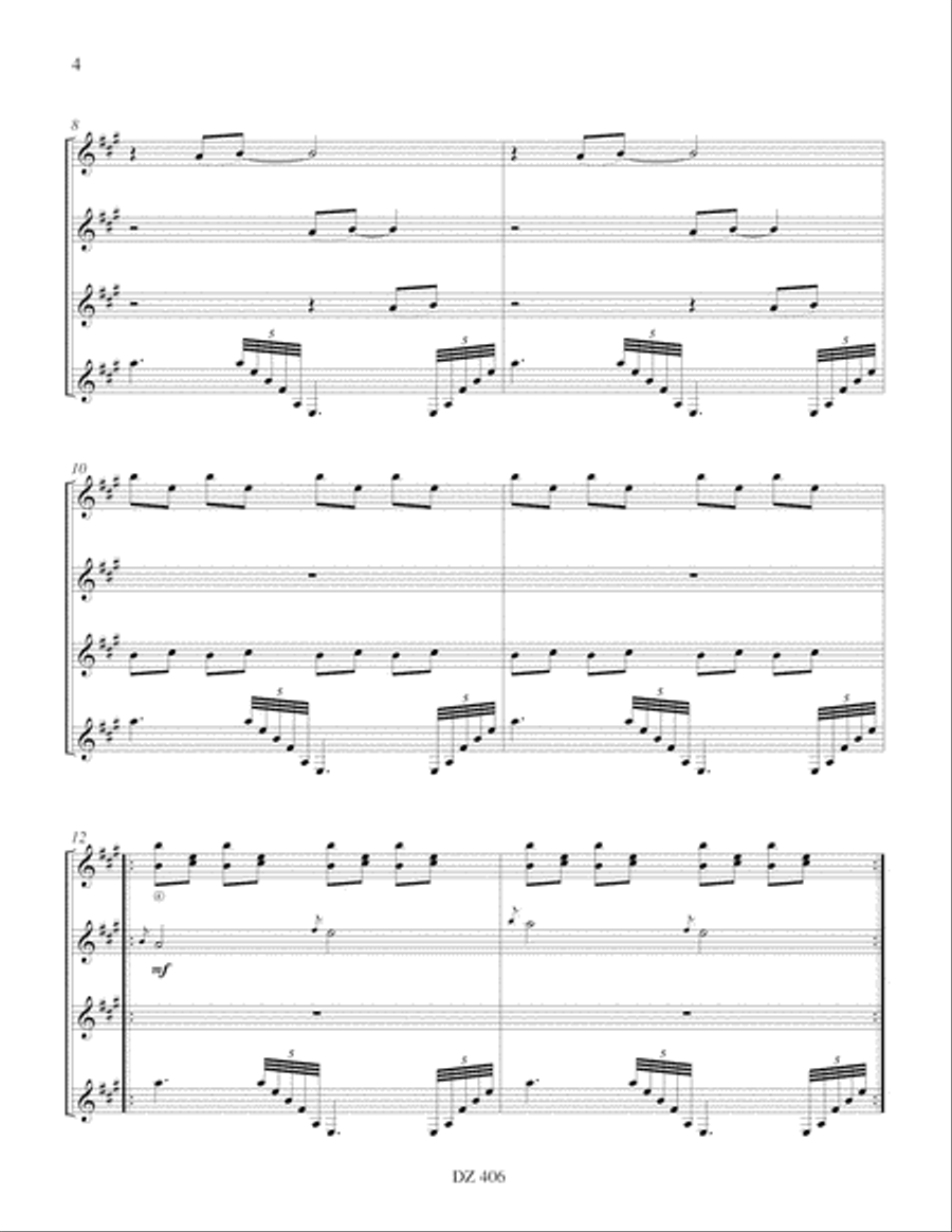 Quando nevica a Trieste Guitar Ensemble scores gallery preview page 4