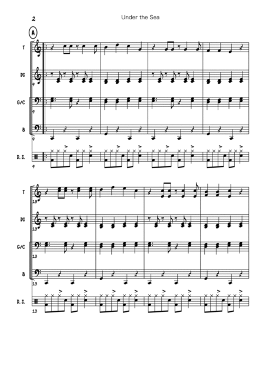 Under The Sea Steel Pan scores gallery preview page 2