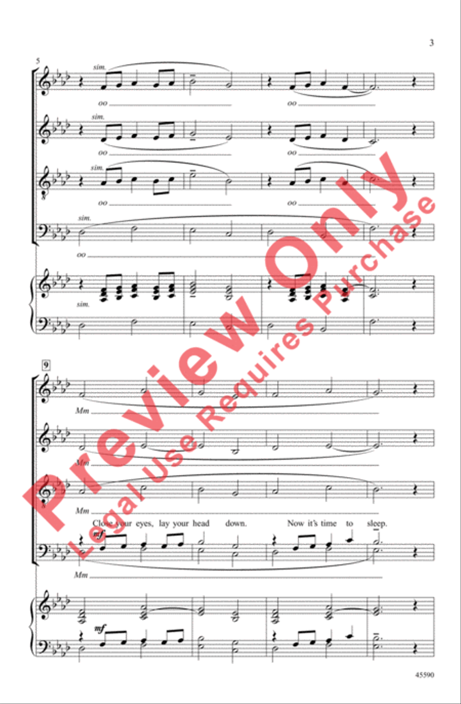Light in the Hallway 4-Part scores gallery preview page 3