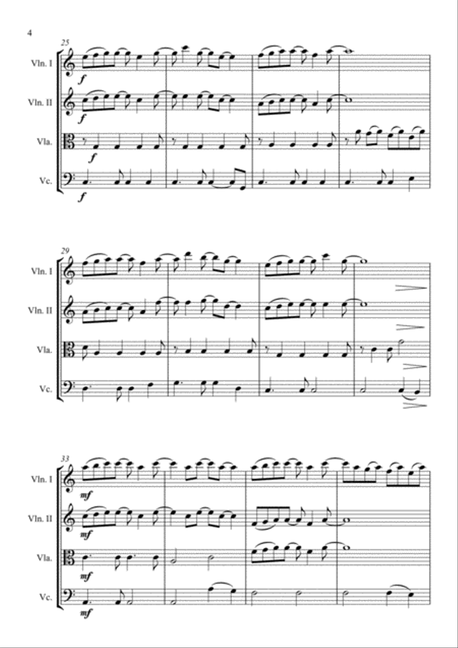 Forrest Gump - Main Title (feather Theme) String Quartet scores gallery preview page 5
