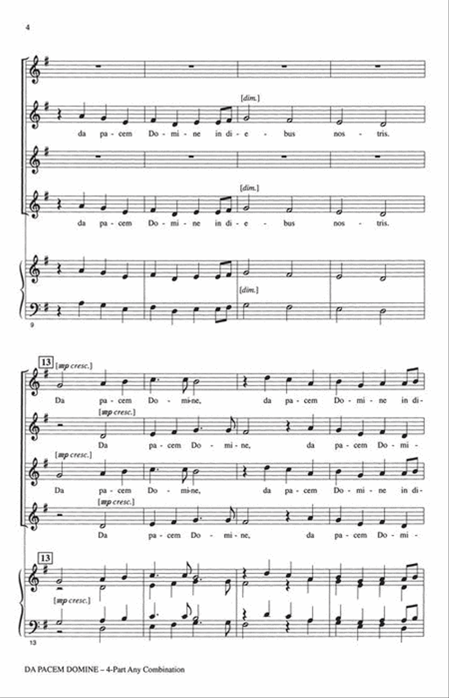 Da pacem Domine 4-Part scores gallery preview page 5
