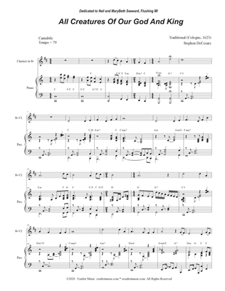 All Creatures Of Our God And King (Bb-Clarinet solo and Piano)