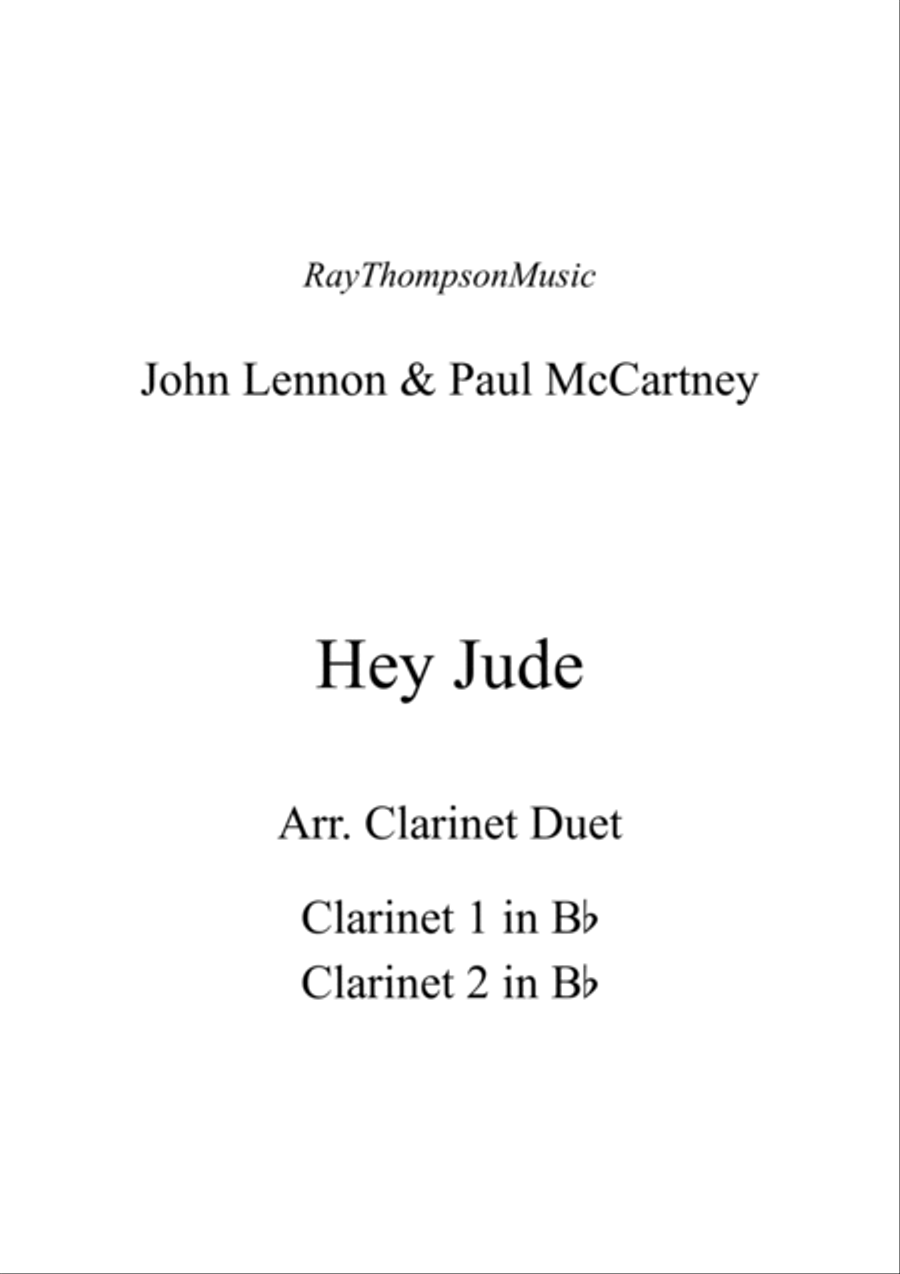 Hey Jude Clarinet Duet scores gallery preview page 2