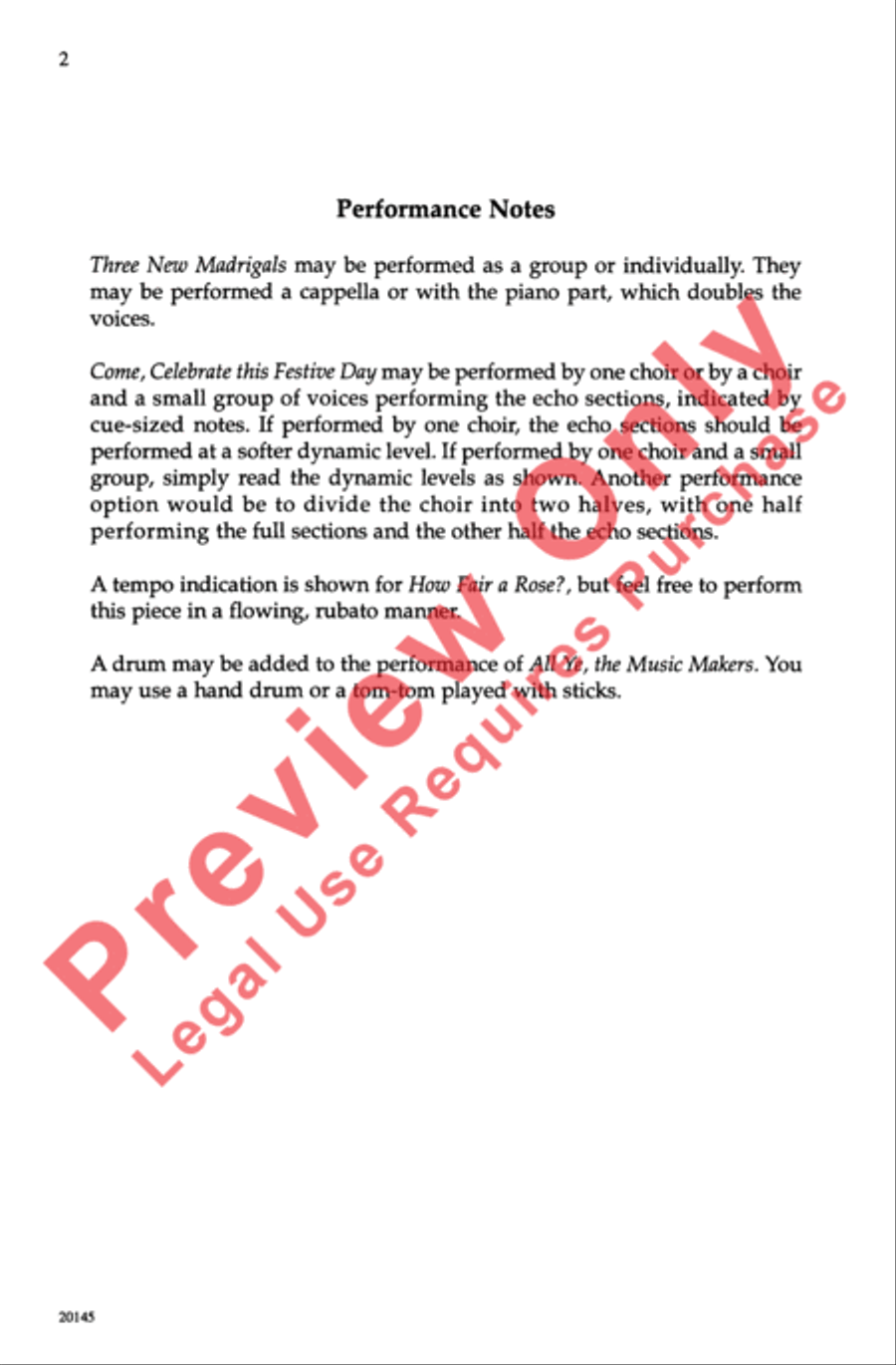 Three New Madrigals Three New Madrigals 3-Part scores gallery preview page 2