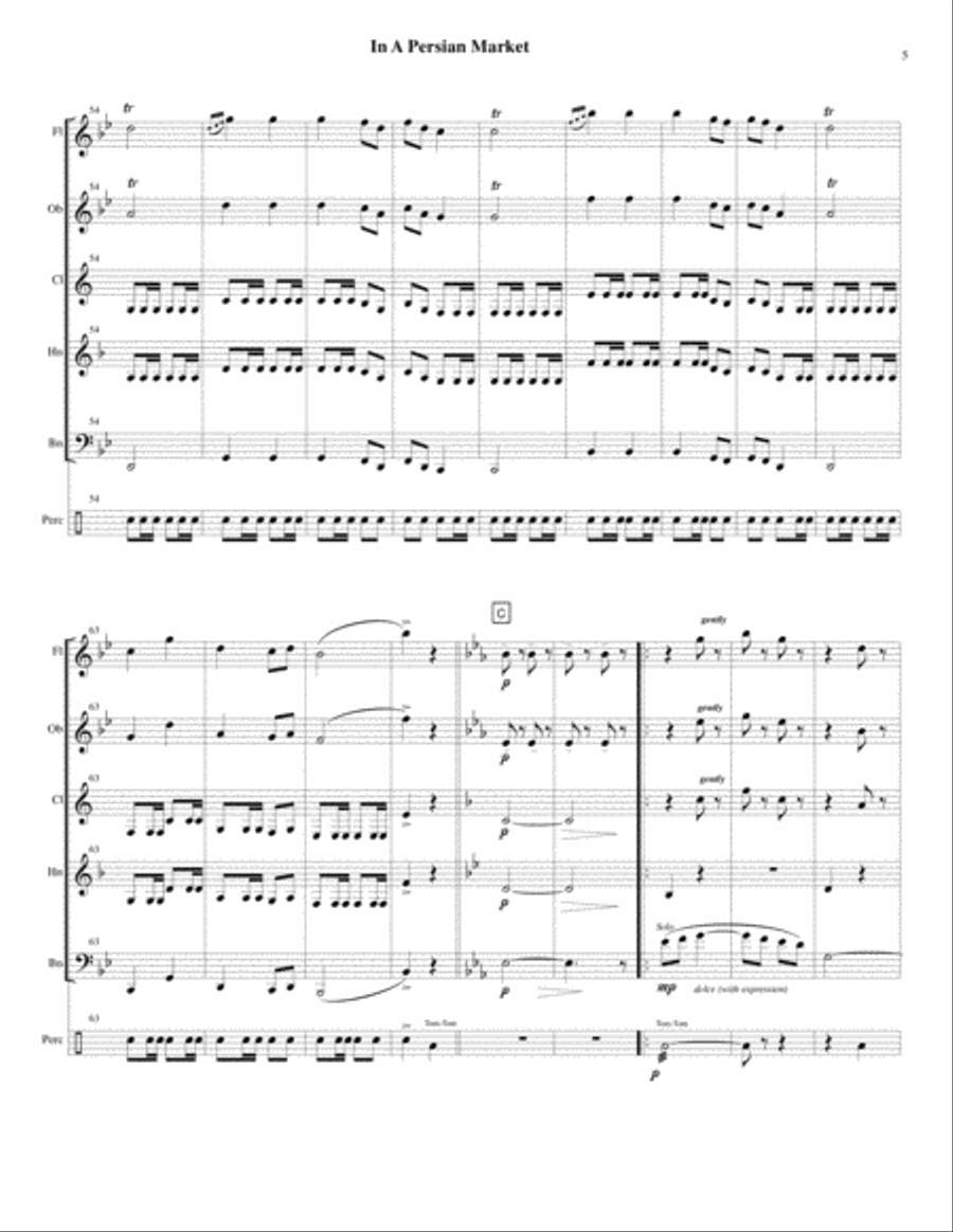 In A Persian Market In A Persian Market Woodwind Quintet scores gallery preview page 6