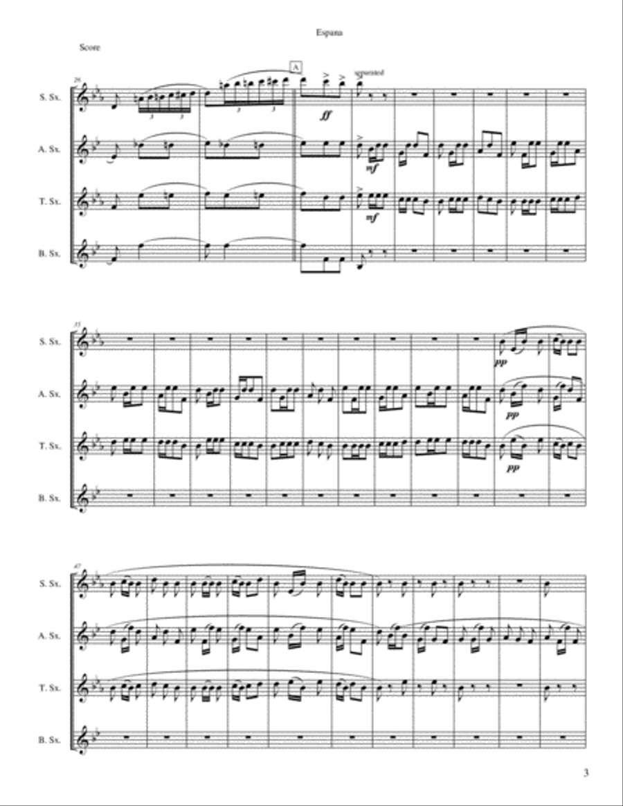 Espana Saxophone Quartet scores gallery preview page 3