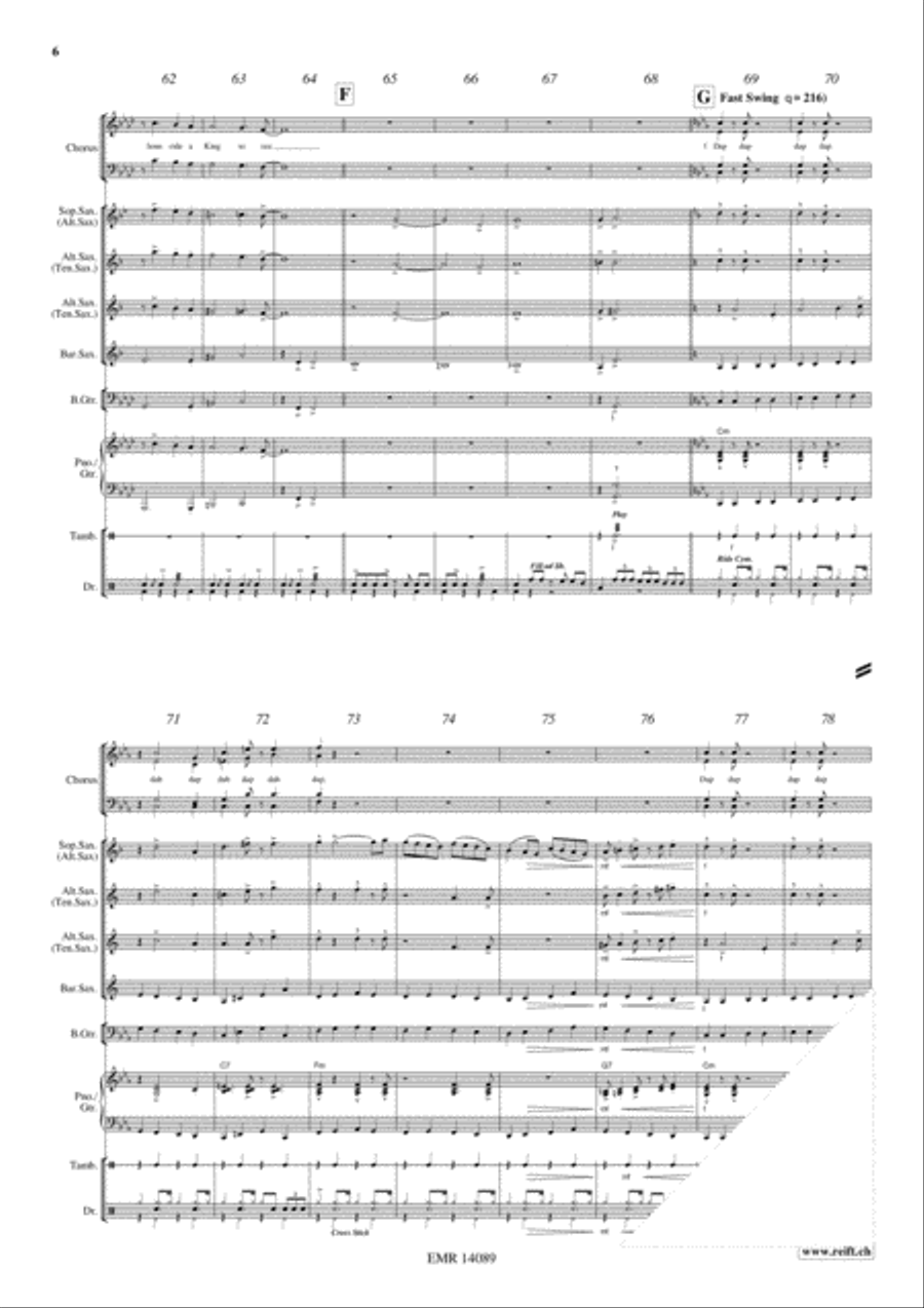 King's Blues March King's Blues March Saxophone Quartet scores gallery preview page 7