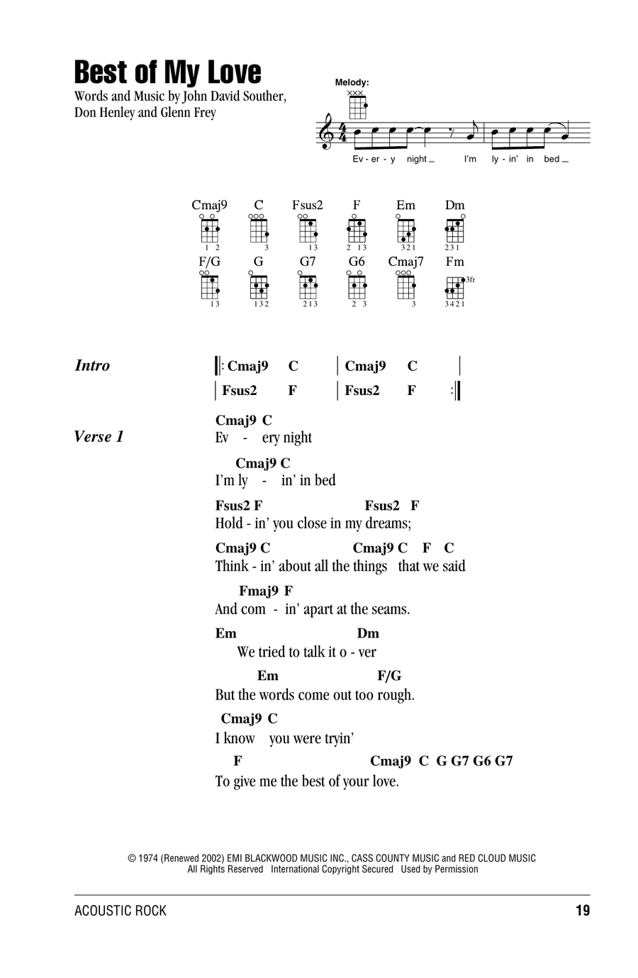 Best Of My Love Best Of My Love Ukulele scores gallery preview page 1